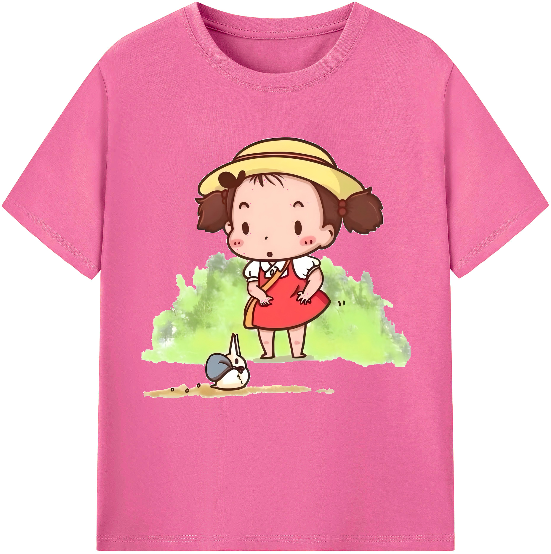 （画像用） となりのトトロ 草壁メイ 草壁サツキ My Neighbor Totoro Satsuki Kusakabe Mei Kusakabe レディースカジュアルプリントTシャツ（綿100％）